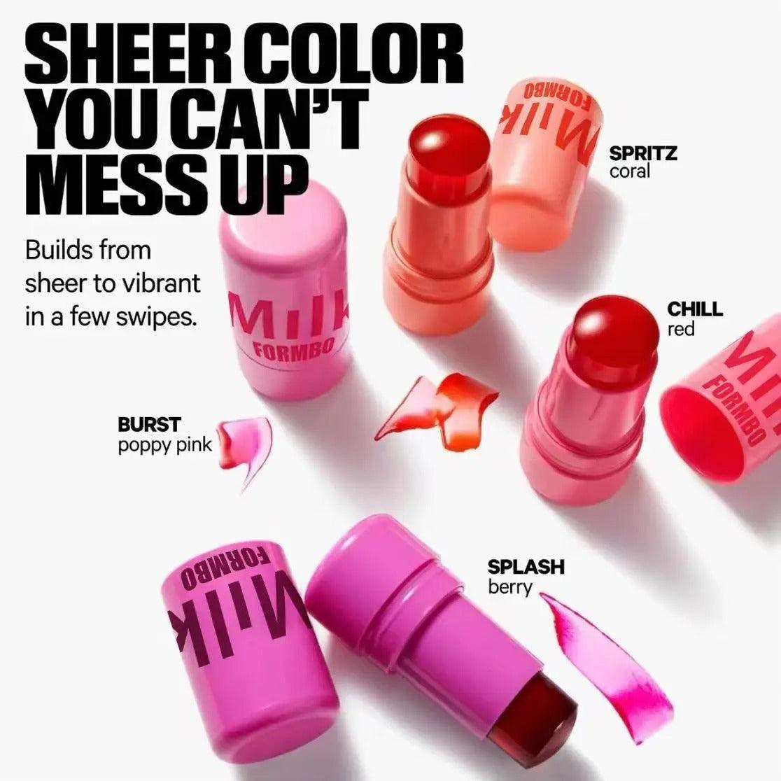 Milk Makeup Jelly Blush Stick - Multi-Use Cooling Water Tint for Lips & Cheeks - Matte Finish - VIZMO